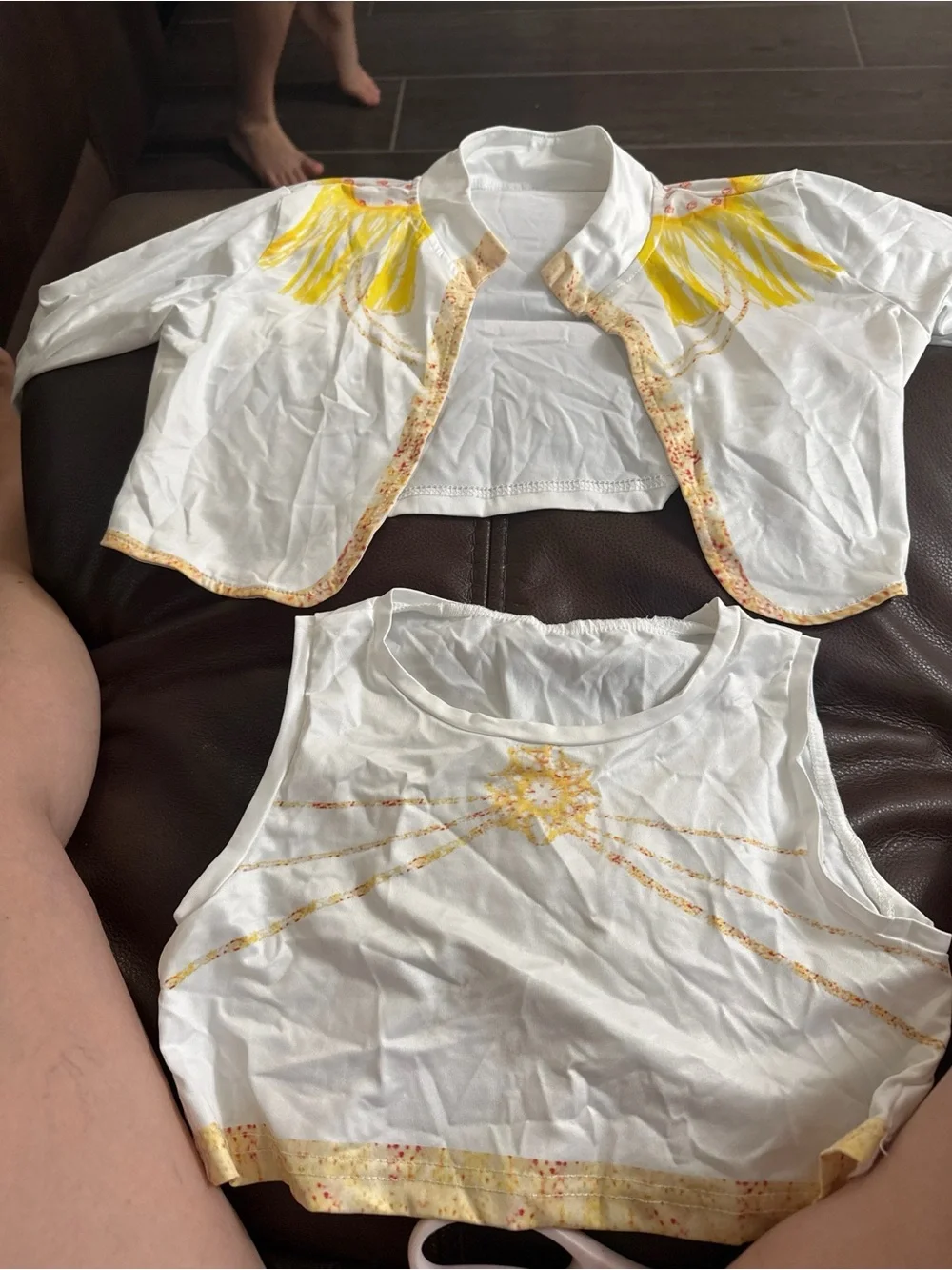 Kpop Zoe Golden Kids White & Yellow Sunshine Costume Set 2 pcs